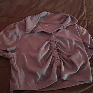 Baby blue Aeropostale button down baby tee